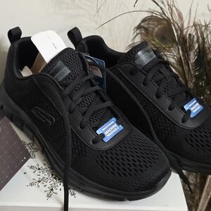 Skechers Sport Glide Black Shoes Men Memory Foam Soft Mesh Comfort Casual S 8.5